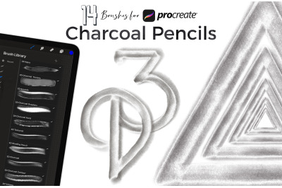 3D Effect Charcoal Brushes for Procreate.