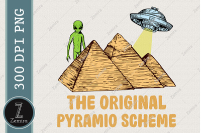 Astronaut Alien UFO Egyptian Pyramid PNG