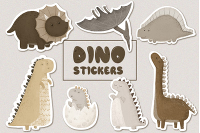 Dino stickers. Dinosaur collection