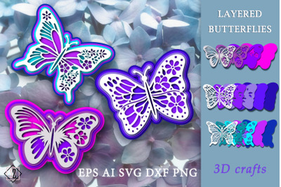 Layered butterflies / 3D crafts