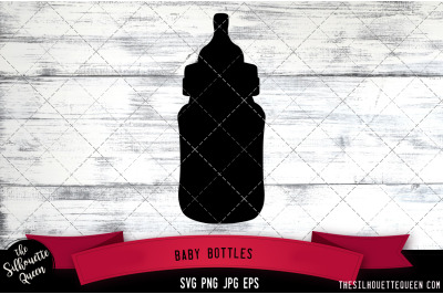 Baby Bottles Silhouette Vector