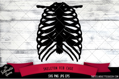 Skeleton Rib Cage Silhouette Vector