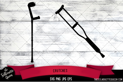 Crutches Silhouette Vector