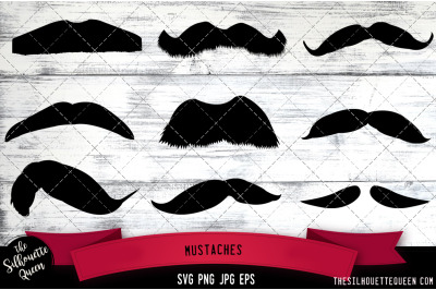 Mustaches Silhouette Vector