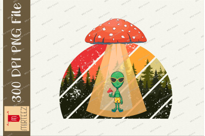 Psychedelic Mushroom Trippy Alien PNG