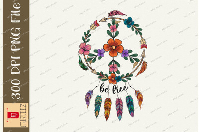 Hippie Sign Flower Dream Catcher Design