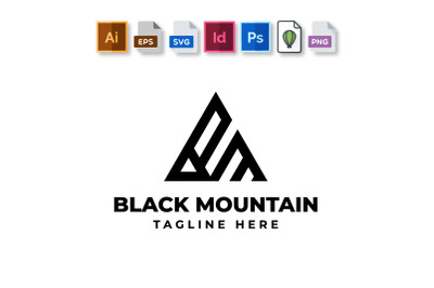 Black Mountain Minimalist Logo Template