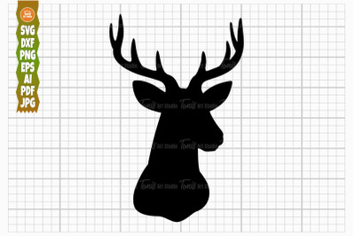 Deer Head SVG Cut File, Buck SVG, Hunting Svg Png