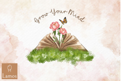 Grow Your Mind Sublimation Book Lover