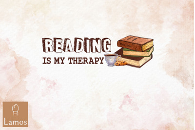 Reading Is My Therapy Book Lover PNG