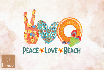 Peace Love Beach Hello Summer Design