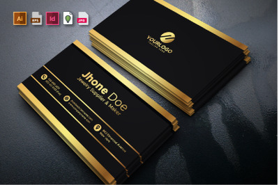 Creative Golden Black Business Card