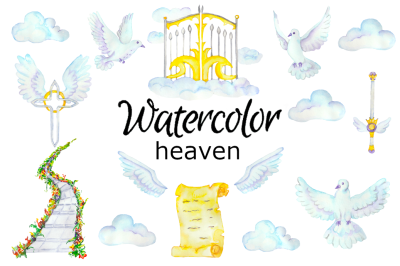 Heaven watercolor clipart