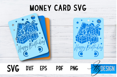 Money Card SVG | Happy Birthday Money Holder | HB Design