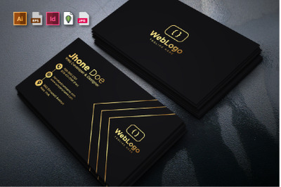 Minimal Golden Black Business Card