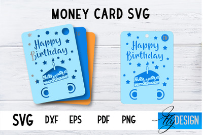 Money Card SVG | Happy Birthday Money Holder | HB Design