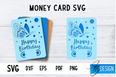 Money Card SVG | Happy Birthday Money Holder | HB Design