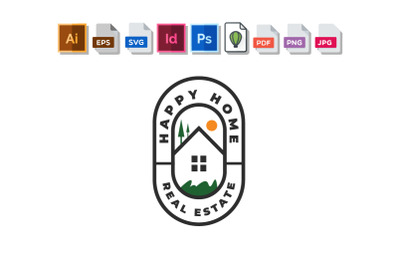 Happy Home Real Estate Logo Template