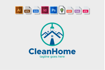 Home Cleaning Logo Template