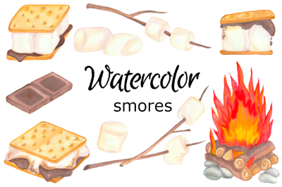 Watercor smores clip art