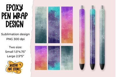 Color texture epoxy pen wrap sublimation design