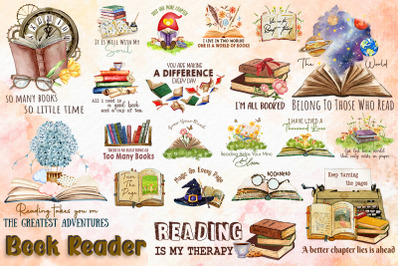 Best Book Lover - Book Reader PNG Bundle