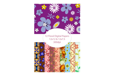 12 Floral Digital Patterns