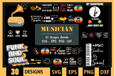 Musician Bundle SVG 30 designs