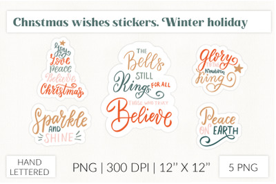 Christmas wishes stickers. Bell still ring traditional xmas