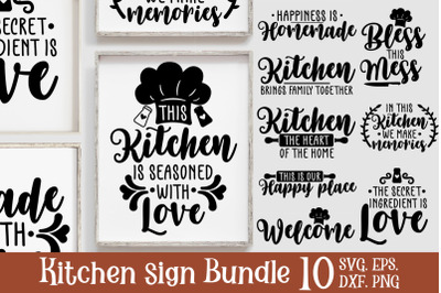 Kitchen Sign Bundle Cut files SVG EPS DXF PNG