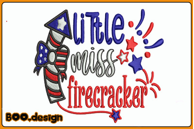 Little Miss Firecracker Embroidery