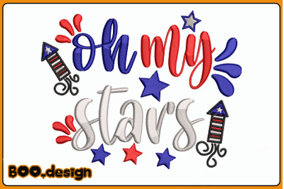 Oh My Star 4th Of July Embroidery