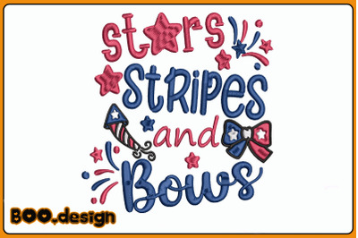 Star Stripes And Bows Embroidery