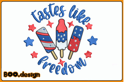 Tastes Like Freedom 4th Of July Embroidery