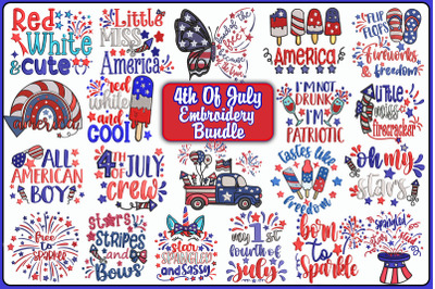 4th Of July Embroidery Bundle