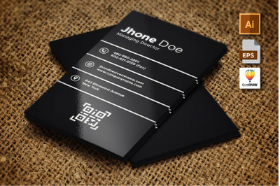 Black Portrait Business Card