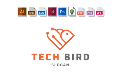 Tech Bird Minimalist Logo