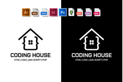 Coding House Logo Template