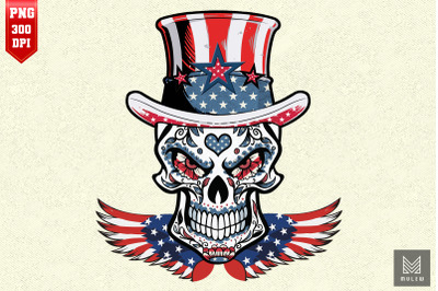 American Skull Flag USA 4th Of July