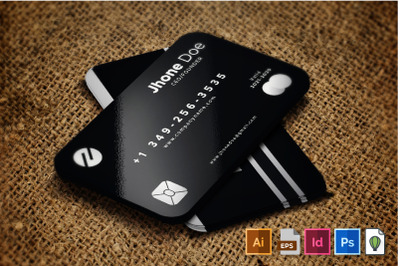 Credit Card Style Silver Black Business Card