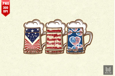 Beer American Flag 4th of July