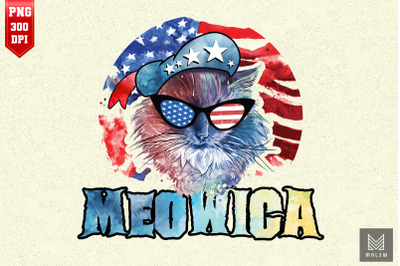 Cat Lover 4th Of July Meowica America