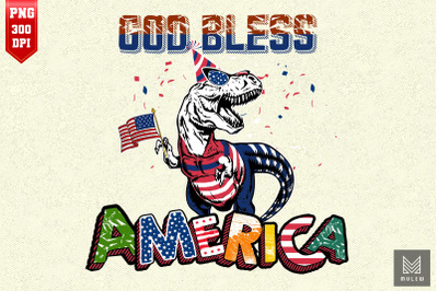 God Bless America 4th Of July T Rex Dino