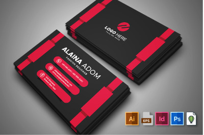 Creative Modern Red And Black Business Card