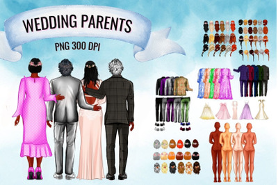 Wedding Parents of Groom and Bride Clipart
