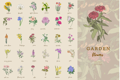 Garden Flower Graphic and Patterns