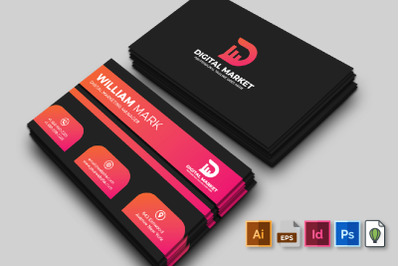 Creative And Modern Black Business Card