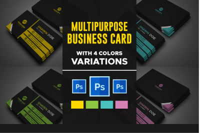 Creative Business Card With 4 Colors