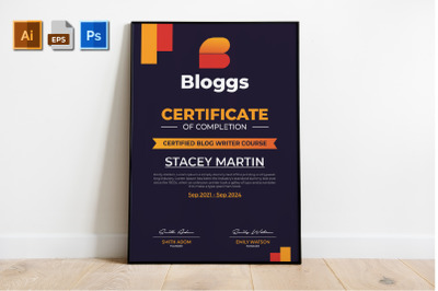 Professional Corporate &amp; Modern Certificate Template