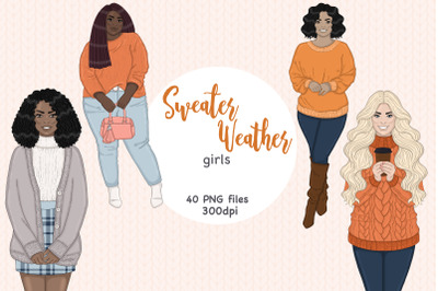 Sweater Weather Girls Clipart